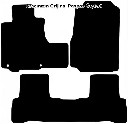 Honda CRV 3 2007-2012 - 3 Parça Orijinal Kalite Halı Paspas - Görsel 2